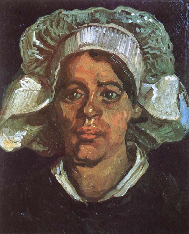 Vincent Van Gogh Head of a Peasant Woman with White Cap (nn04) oil painting image